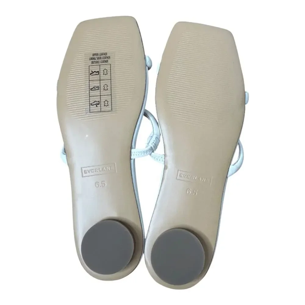 Everlane Women's The Double Strap Sandal White Leather 6.5 NWOB